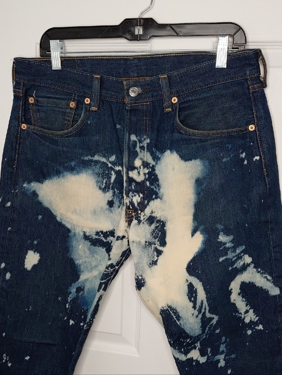 Levis Strauss Other - Men's Custom Levis Dark Blue Bleached Slim Jean Shorts